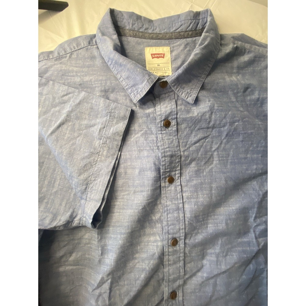 Men's Levis Strauss & Co. Classic Chambray 100% Cotton Shirt-Size 2XL-Very Clean